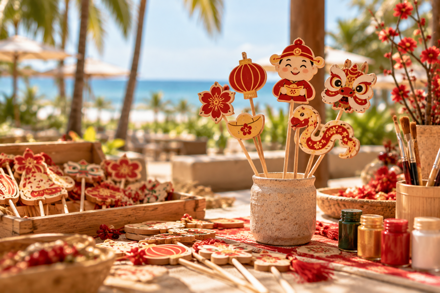 LUNAR ZODIAC WOODEN DECORATION